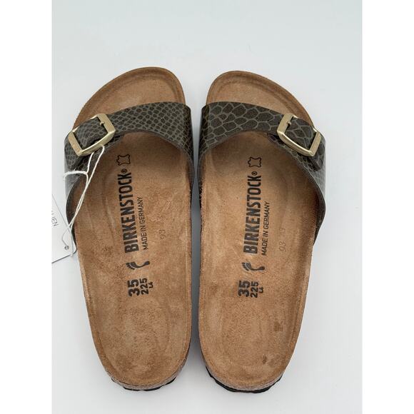 Birkenstock Flip Flops Sandals Madrid khaki Magic Snake Women's Size US4 EU35 - Picture 6 of 9